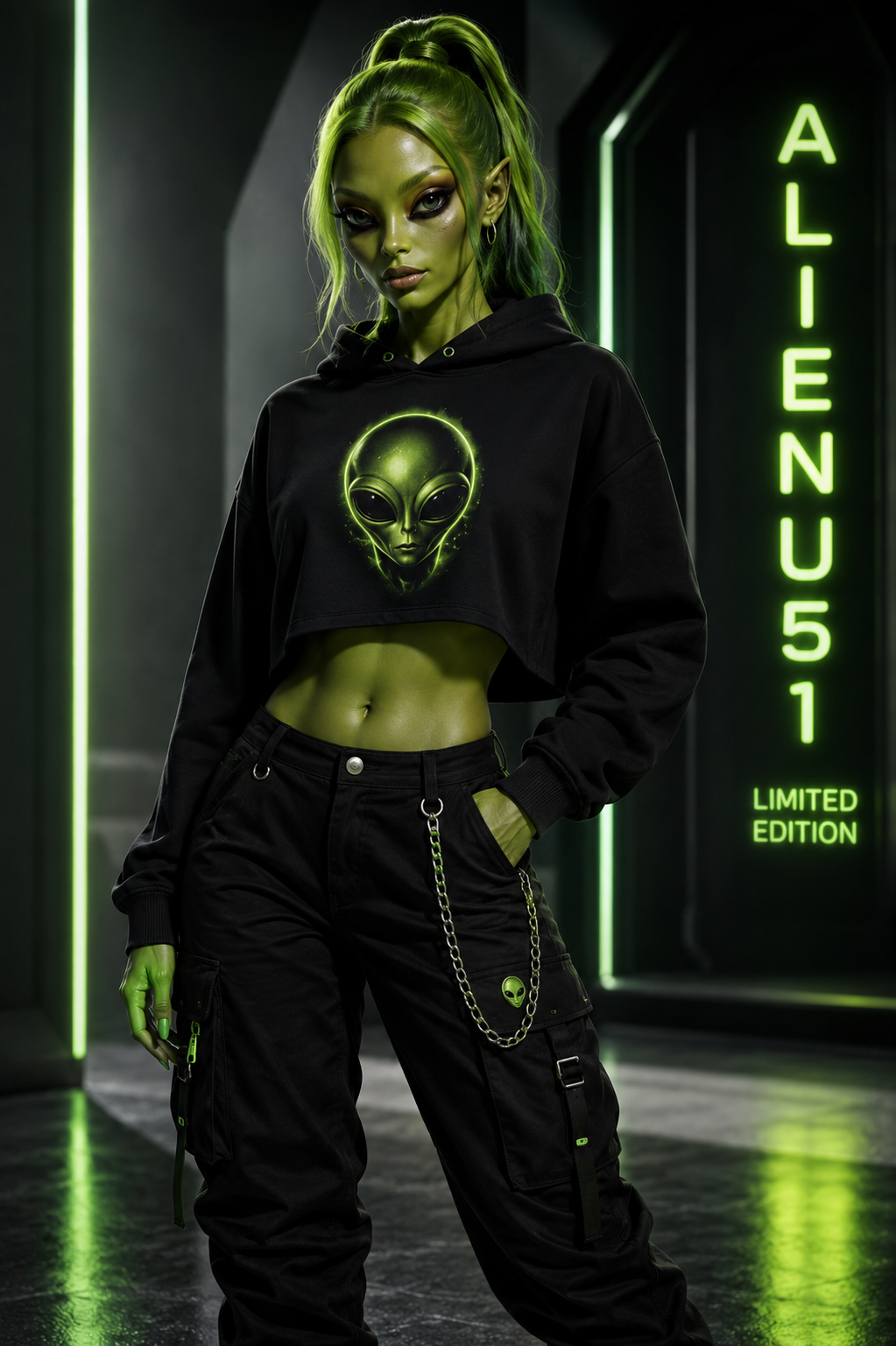 AlienInu51 Crop Hoodie Limited Edition