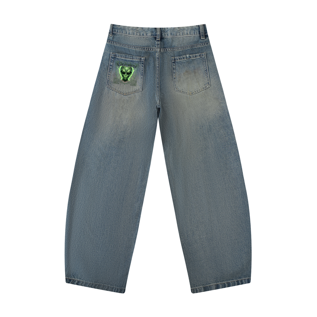 Men's Distressed Barrel Leg Jeans