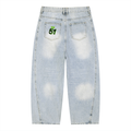 Men's Vintage Wash Sunfade Barrel Leg Jeans