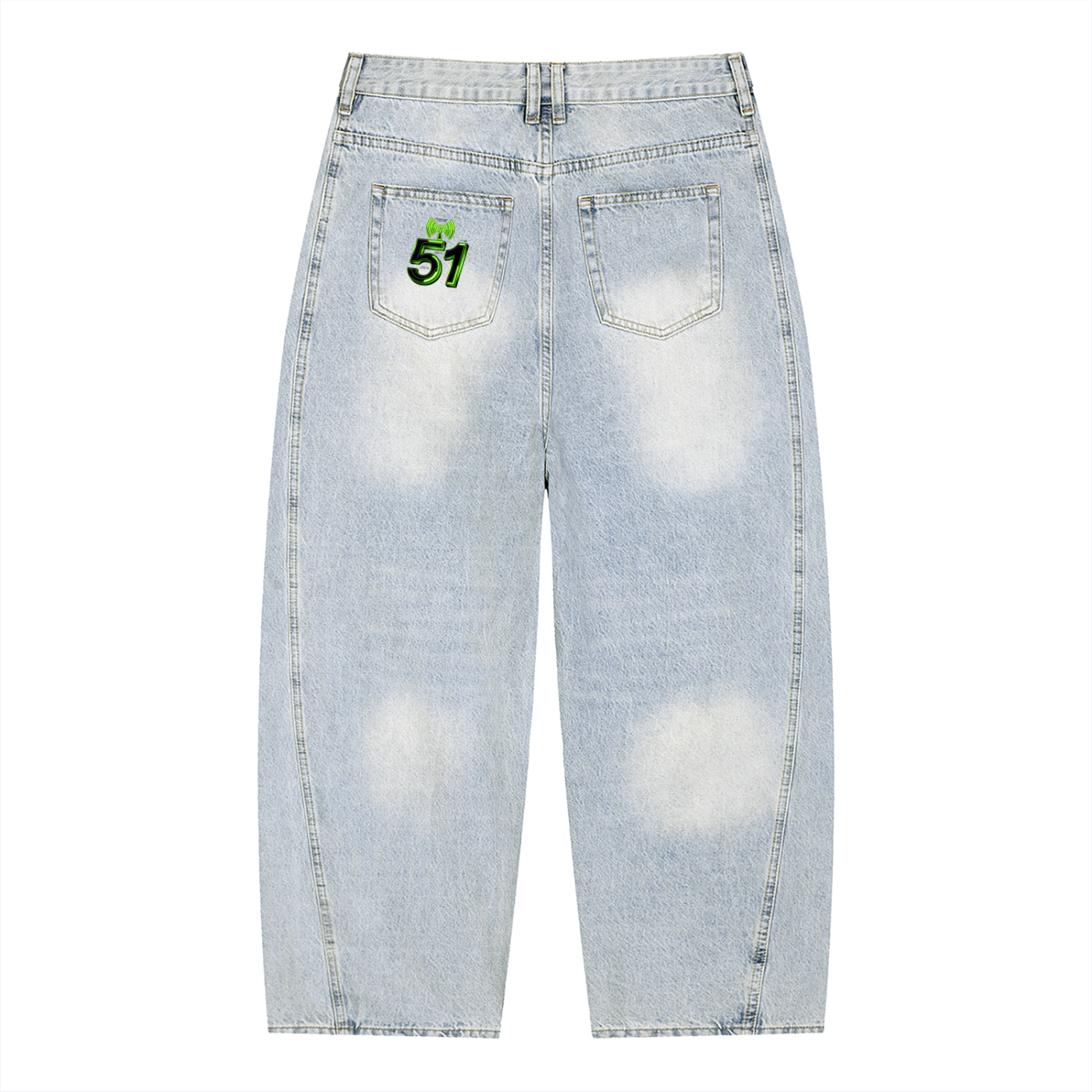 Men's Vintage Wash Sunfade Barrel Leg Jeans